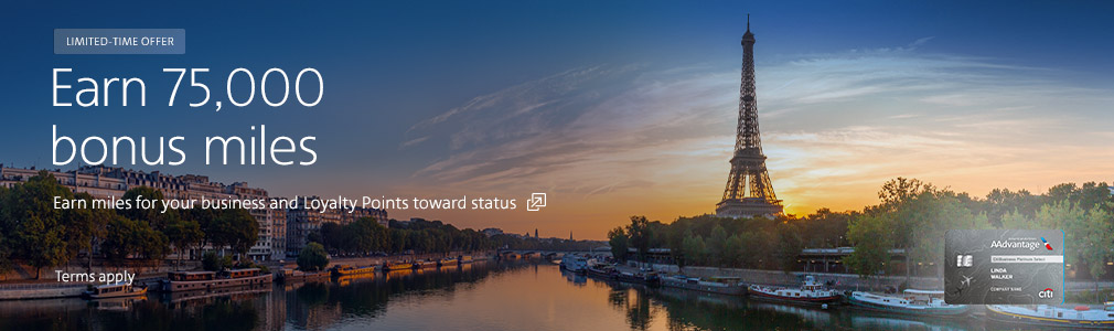 Earn 75,000 bonus miles. Earn more miles for your business and more Loyalty Points toward status. Opens another site in a new window that may not meet accessibility guidelines