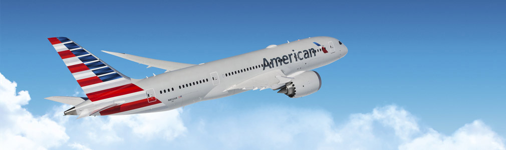 American Airlines plane in the sky